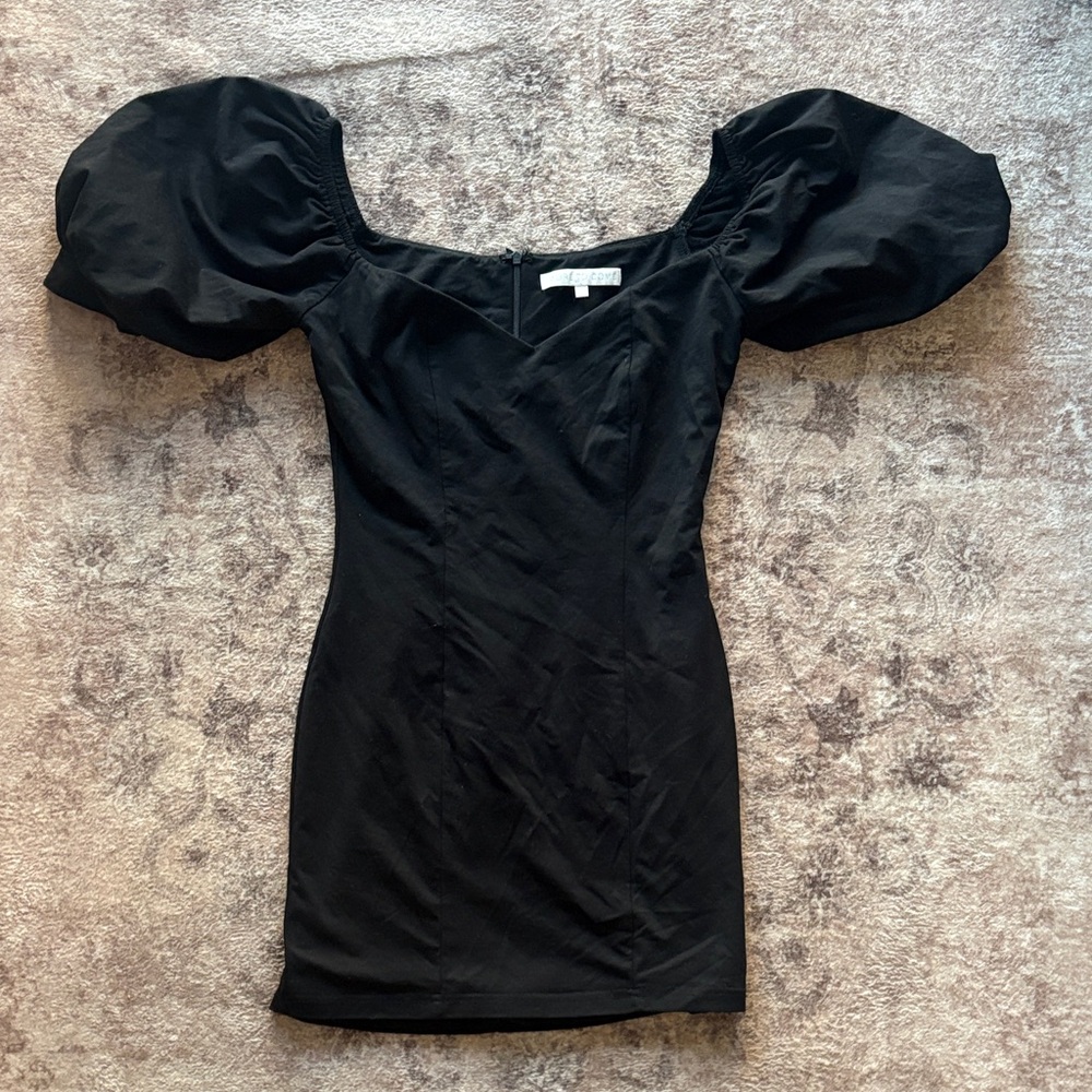 REVOLVE Elegant Black Puff Sleeve Dress